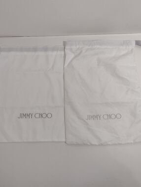 Jimmy Choo White Drawstring Dust Bags Set Of 2